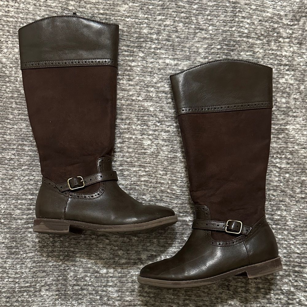 Brown Leather Knee-High riding boot Boots 13 children’s place